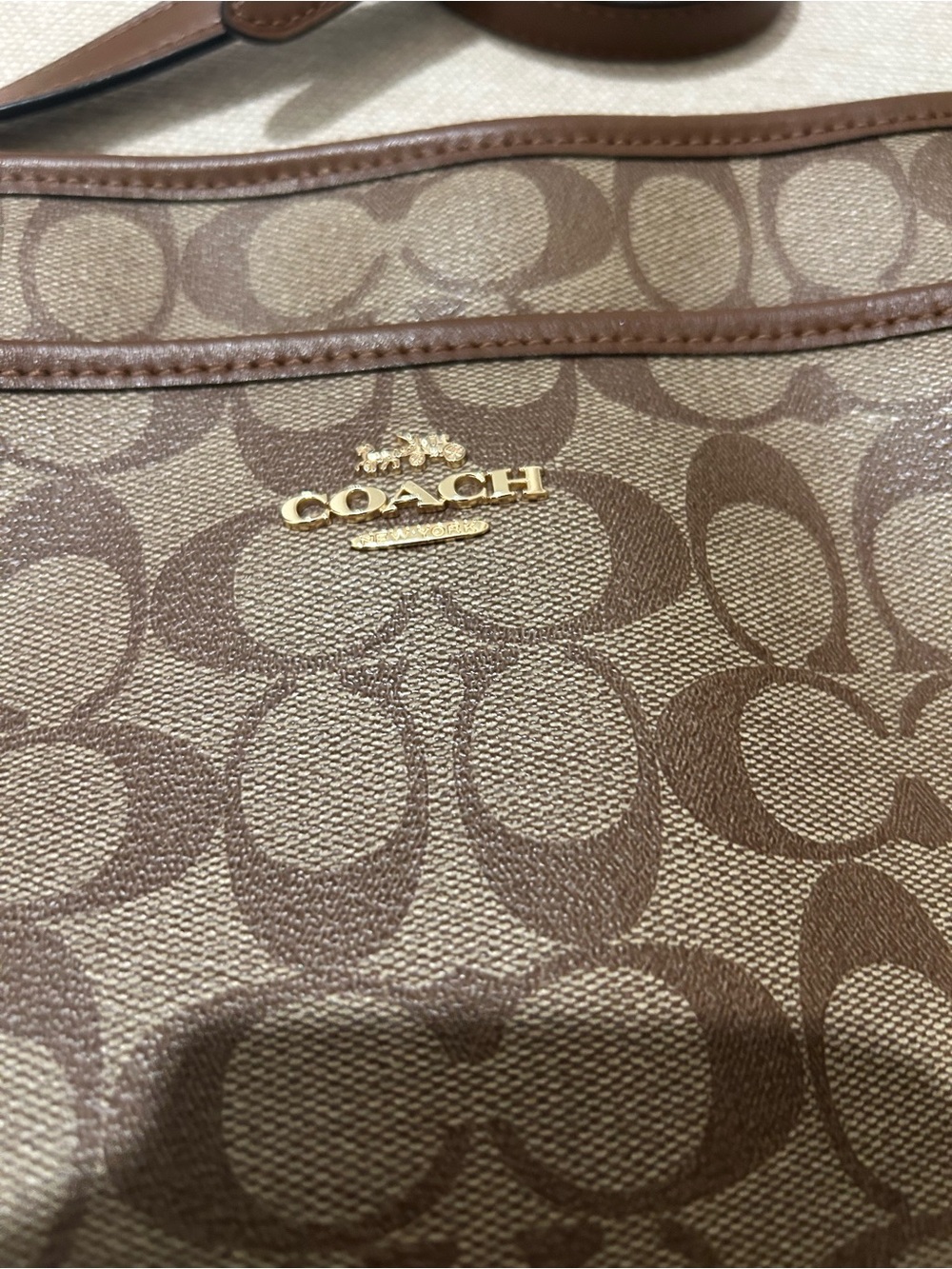 Coach Brown Signature Jacquard Crossbody Bag - Picture 2 of 3